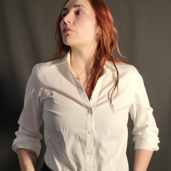 Brooks Brothers Tops - Elegant White Women's Button-Up Shirt
